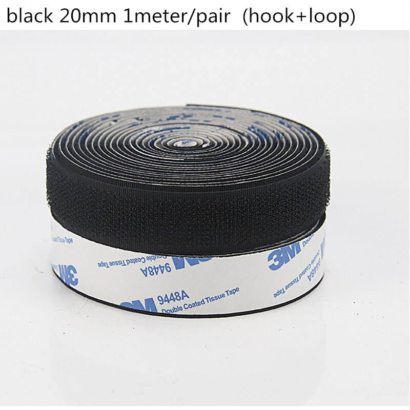 1 Meter/Pairs Sterke Lijm zelfklevende Klittenbandsluiting Tape nylon sticker lijm met Lijm voor DIY 20/ 25/30/40/50mm