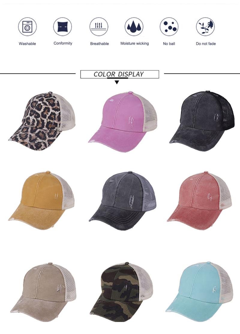 Baseballkappe mit schirm für damen, schlichte baumwoll-sonnenblende, verstellbarer hut für mädchen mit pferdeschwanz, lockerer dutt, trucker-stil, schlichte baseballkappe mit schirm für damen, verstellbarer hut mit schirm für mädchen mit pferdeschwanz