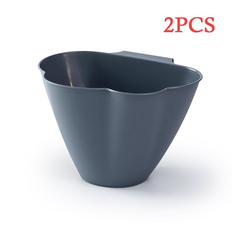 Kitchen Cabinet Door Bucket Garbage Basket Drawer Trash Can Recycle Bin Kitchen Supplies Small Hanging Dustbin Wastebasket: Gray 2PCS