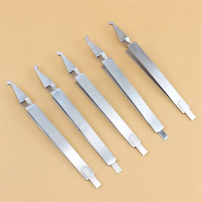 1Pcs Stainless Steel Orthodontic Bracket Dental Tweezers Serrated Holder Tools Bonding Whiteness InstrumentsTeeth Caring