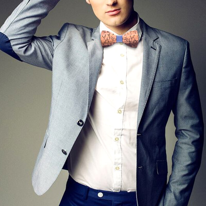 hombres pajarita de madera set pañuelo gemelos madera pajarita boda broche corbata madera corbata Gravata set boda
