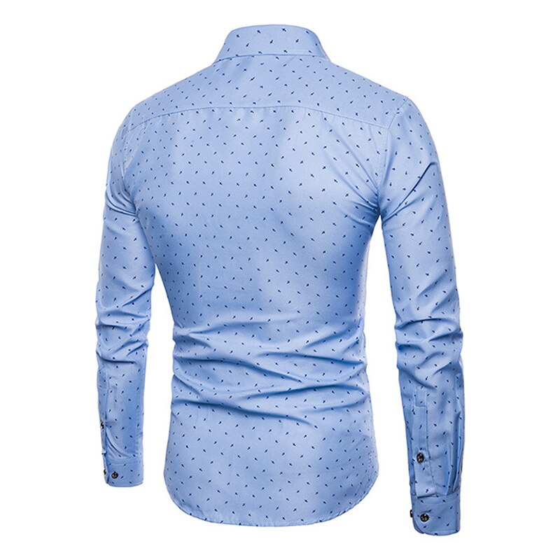 Men Print Shirts Long Sleeves Slim Fit Male Casual Tops for Spring M-5XL BMF88