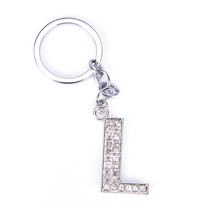 Crystal Rhinestone Alphabet Keyring Initial Letter Key Ring Chain Unisex Keychain 26 Letters