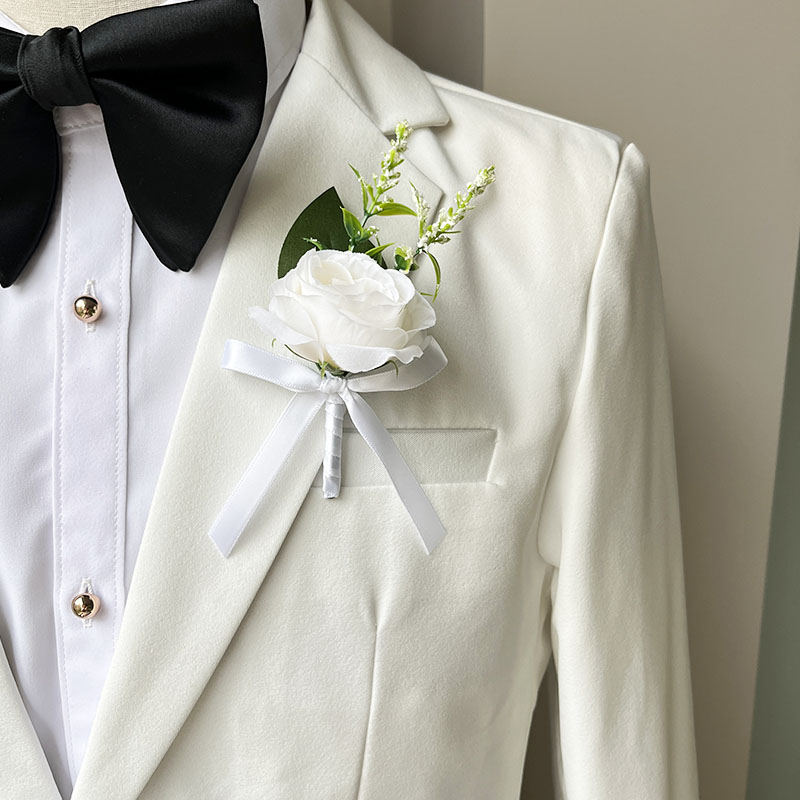 Bride Bouquet Wedding Accessories Silk Roses Artificial Flowers Bridesmaid Bouquet Groom Boutonniere Corsage Wedding Party Decor