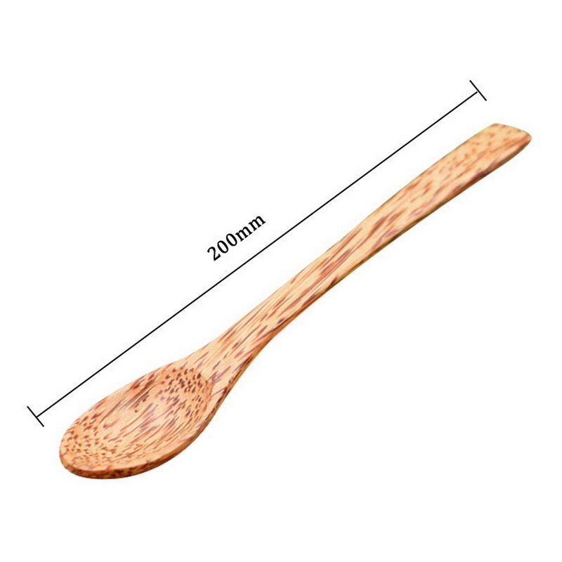 1pc naturlig kokosnød håndværk ske frugtsalat nudel ris beholder skål køkken blande ske træ dekoration: L