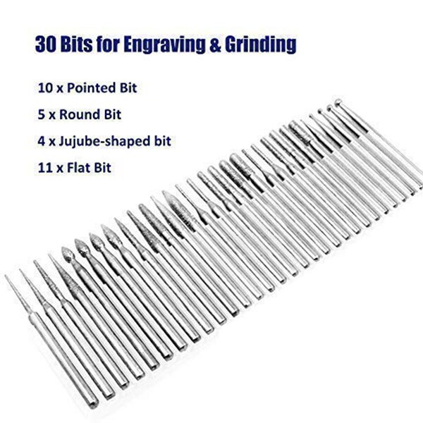 Elektrisk mini gravyr penna mini diy gravyr verktygssats för metallglas keramiska plast trä smycken med scriber etcher 30 bitar