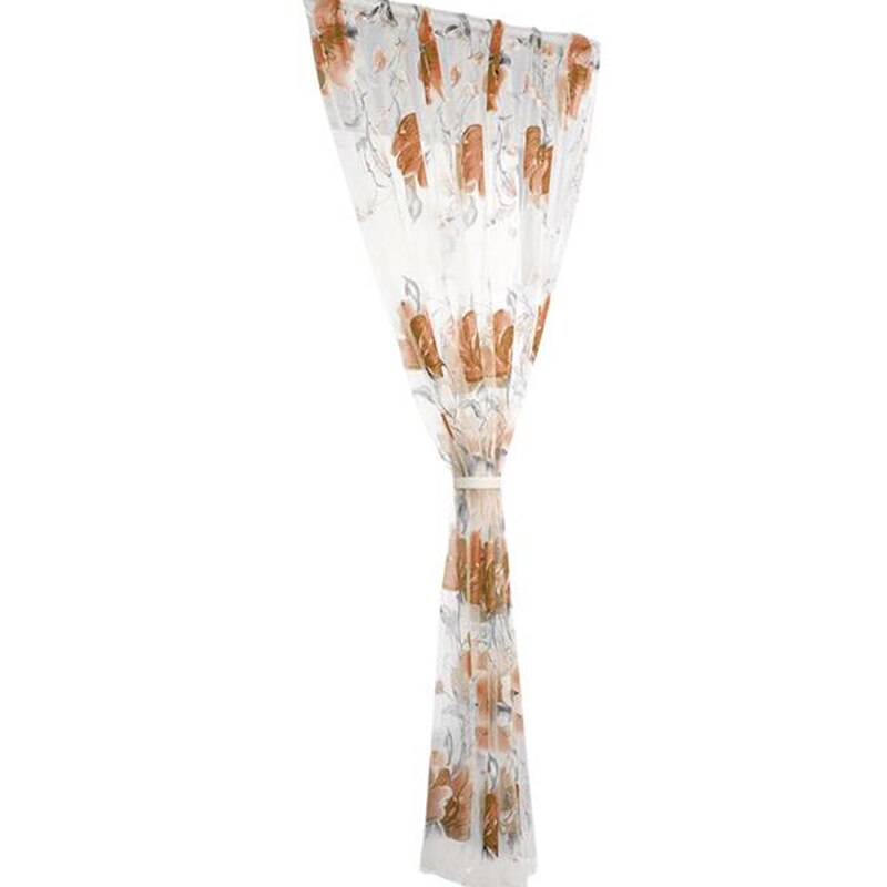 200*100cm Tulle Curtains For The Kitchen Living Room Solid Sheer Curtains European And American Style Tulle Window Curtains: Brown