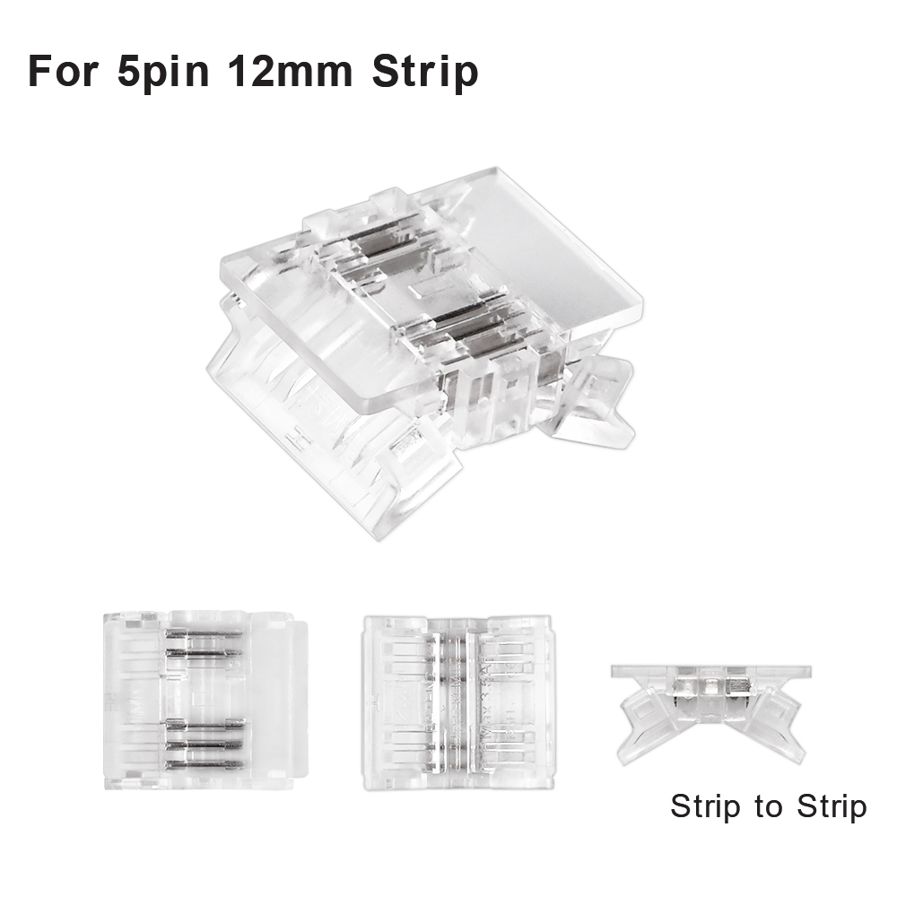 5pcs Solderless LED Connector Transparent for 2pin 3pin 4pin 5pin 6pin FOB COB DIM RGBW RGB CCT SMD LED Strip: green