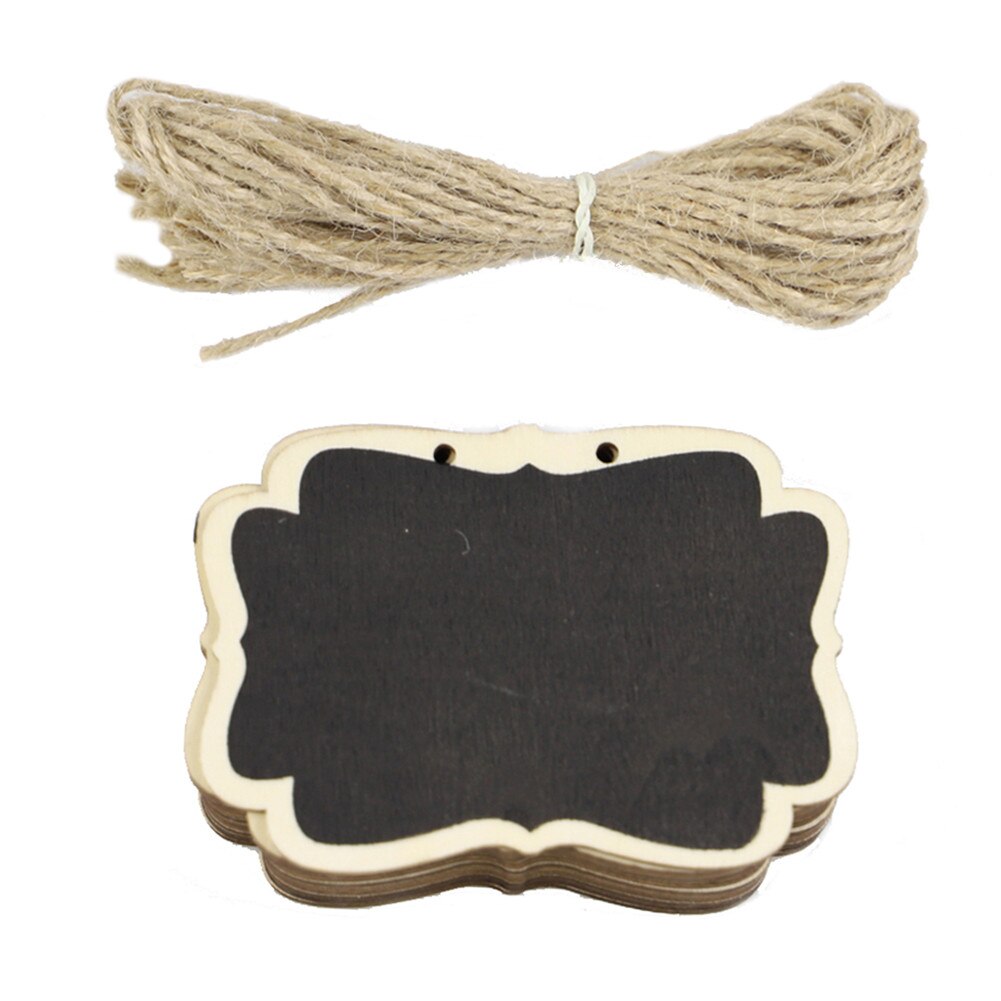 12 stk / sæt mini rektangel træ tavle tavle dobbelt side opslagstavle