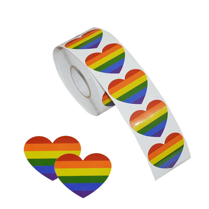 1000 Stks/pak Lgbt Gay Pride Sticker Regenboog Vlag Party Bar Stickers Voor Gezicht Lichaam Auto Hart Stickers