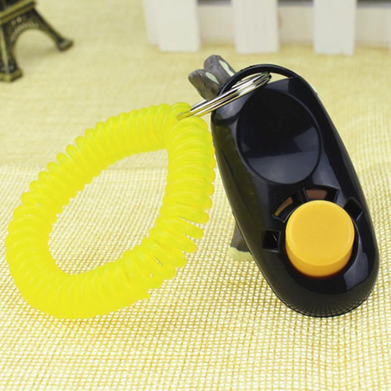 1PC Pet Clicker Clicker Training Guide Dog Supplies Portable Button Clicker Wrist Band Pets Dog Cat Whistle Trainer Delicate: black