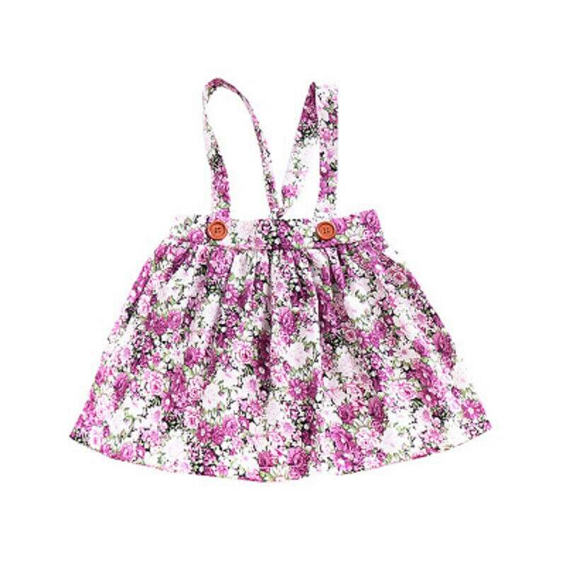 Prinses Bloemen Rok Algehele Peuter Baby Meisjes Bloemen Party Prinses Bib Jarretelle Rok Outfits: Paars / 6m