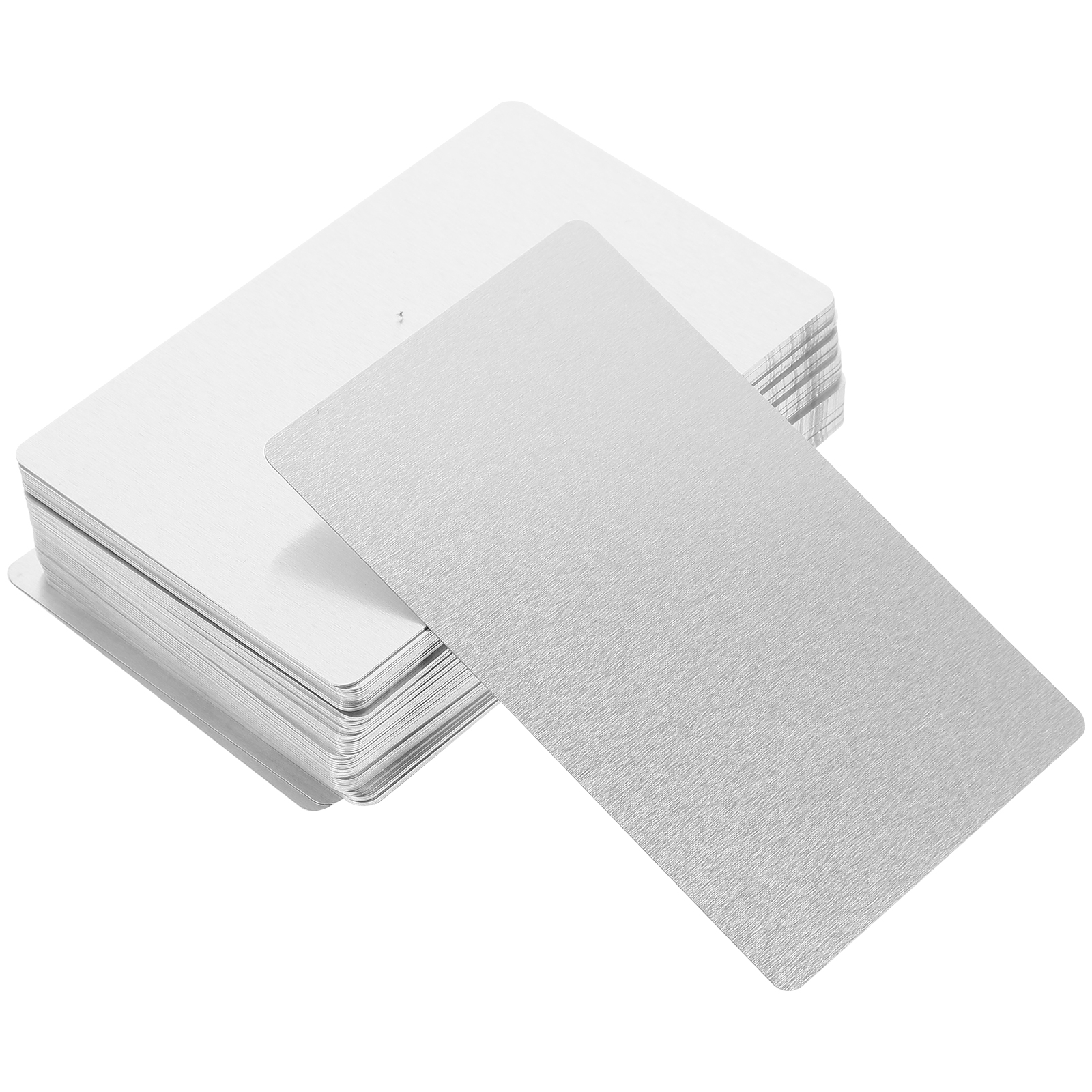 100 Pcs Abrazaderas Metal Sublimation Business Card Aluminum Plate Name Engraving Blank Material White Alloy Small Cards