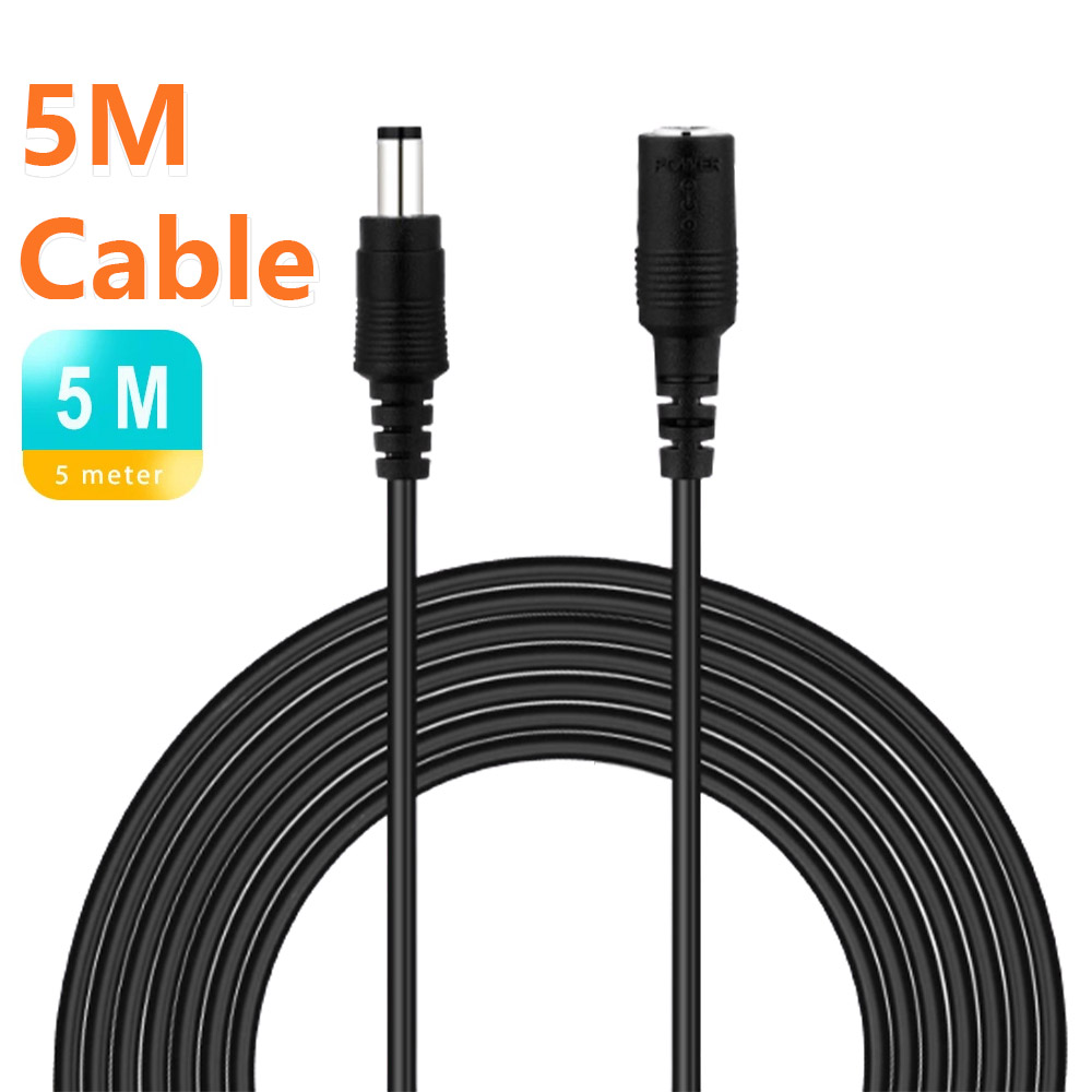 Bestder Dc Power 5Meter Verlengkabel 3 Meter/10ft Jack Aansluiting Tot 5.5Mm X 2.1Mm Mannelijke Stekker Voor Cctv Camera 12 Volt Verlengsnoer