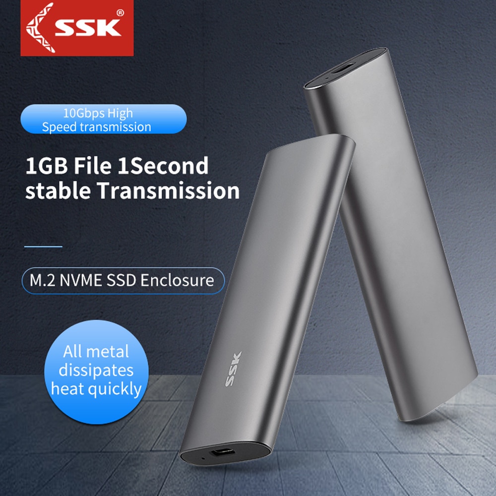 SSK M.2 SATA/NVME SSD Gehäbenutzen M.2 auf USB Typ C 3,1 SSD Adapter für NVME PCIE M Schlüssel NGFF SATA B Schlüssel SSD Disk Kasten M.2 SSD fallen