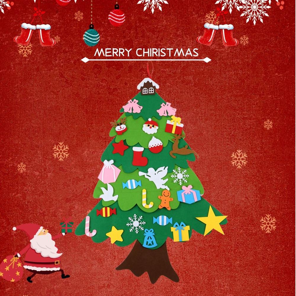 Kids Diy Vilt Kerstboom Kerst Decoratie Voor Thuis Jaar Kerst Ornamenten Kerstman Xmas Tree