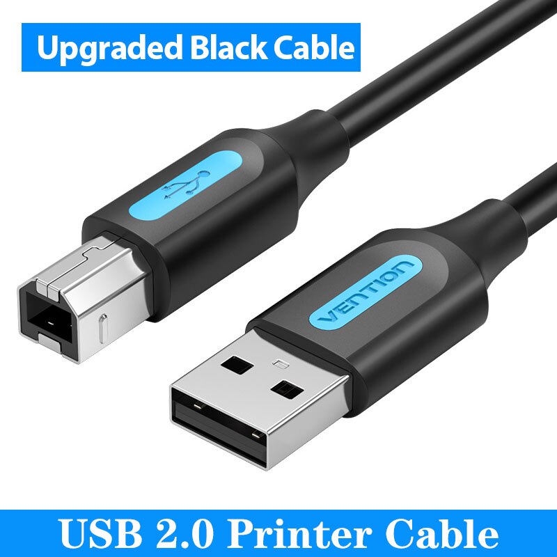 Vention kabel drukarki USB USB 3.0 2.0 typ A męski na B męski skaner danych do synchronizacji kabel drukarki do drukarki HP Canon Epson ZJiang: Black COQ / 5 m