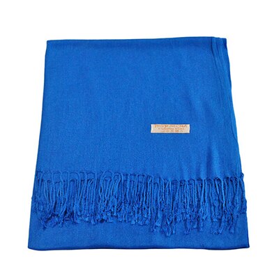 Kvinder vinter tørklæde tyk varm pashmina indpakning store lange sjal efterligning kashmir dame solide kvaster tørklæder 3083: Blå