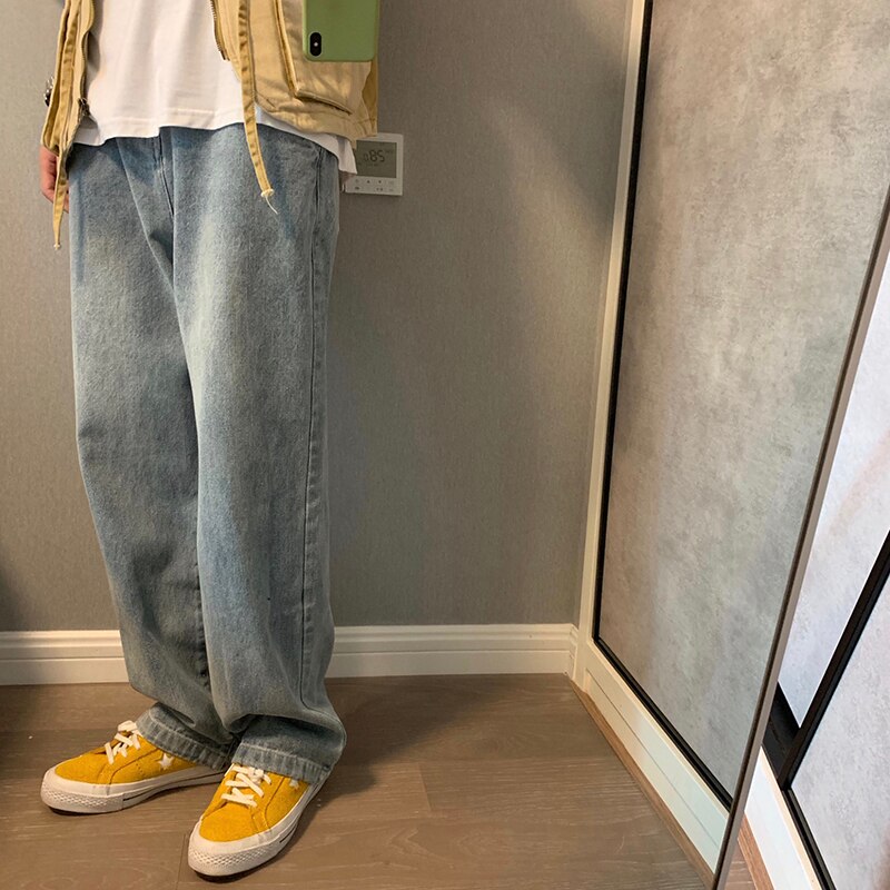 Men Jeans Spring Summer Casual Streetwear Baggy Denim Trousers Wide Leg Plus Size 5XL Patchwork Harajuku Hip-hop Ulzzang