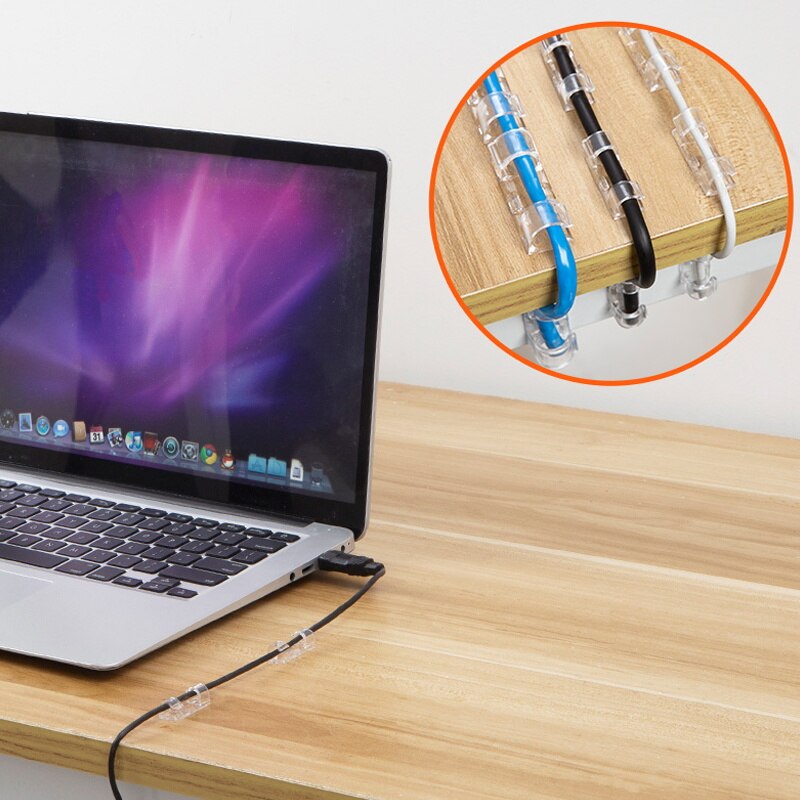 Universal Cable Organizer USB Cable Winder Wire Storage Manager Desktop Cable Management Clips Charging Data Line Cord Holder