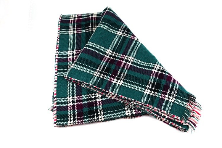 Cheshanf, bufanda de Cachemira de tartán para mujer, de invierno, de gran tamaño, de doble cara, a cuadros, multifunción, capa gruesa cálida, chal,: green