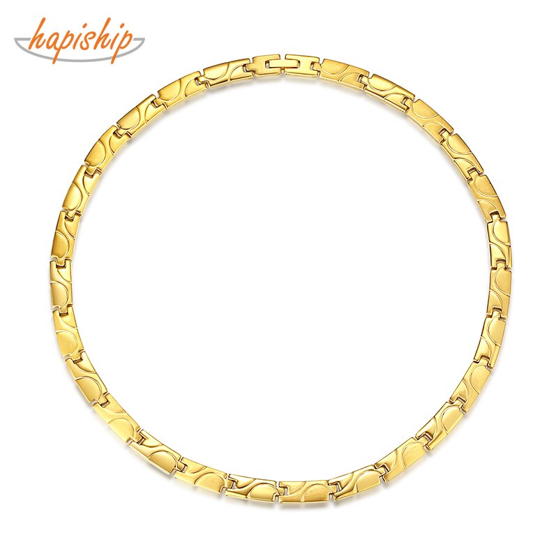 Hapiship-collar de acero inoxidable 316L para hombre y mujer, collar de poder de terapia de energía de germanio 264, de cumpleaños Bestfriend TG4617