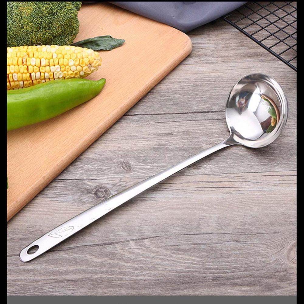 Colador de mango largo de acero inoxidable, cuchara para sopa, filtro de concha, desnatador de postres, cucharada de gachas, accesorios de cocina: 6.5cm soup spoon