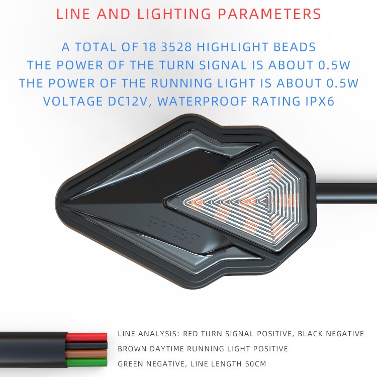 SPIRIT BEAST Turn Signal Fittings Indicator Motorcycle 12VLED Daytime Running Light Motorbike Universal Lighting Signal Light