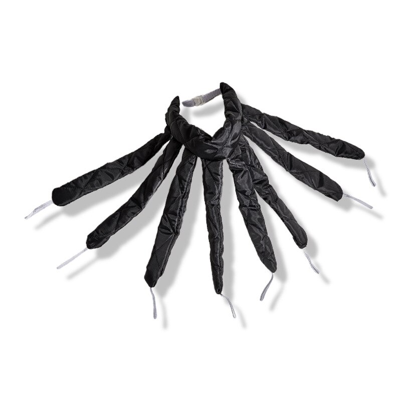 Rizador de pelo perezoso, rodillos para el cabello, barra rizadora sin calor, cinta de seda para dormir, formadores de onda suave, cinta para rizos sin calor: Black