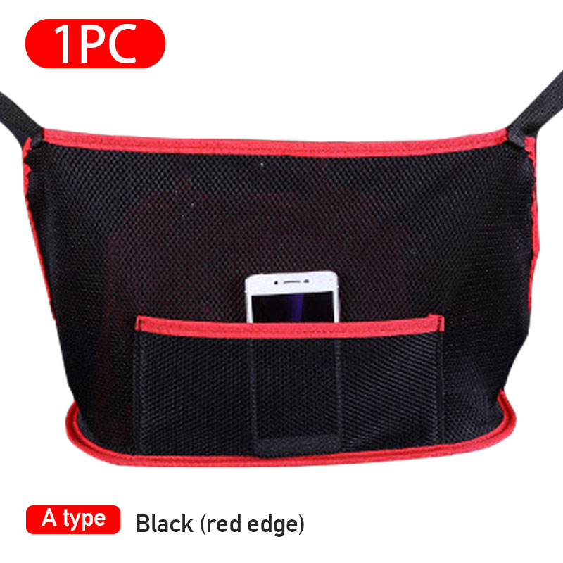 Car Net Pocket Seat Back Mesh Organizer Handbag Holder Net Bag Barrier of Backseat Pet Kid Auto Storage Pouch for Phone Document: Type A Red