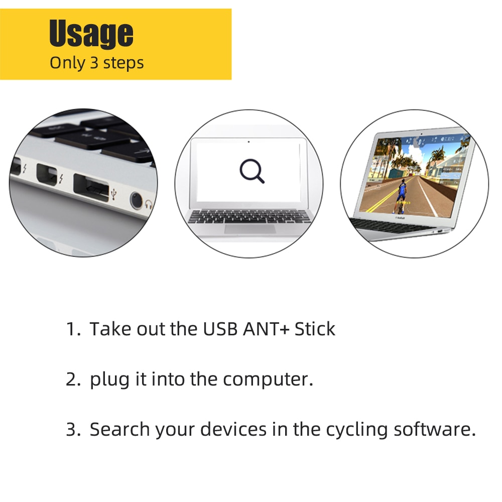 ThinkRider-transmisor receptor ANT + USB mejorado, Compatible con Garmin, Ordenador de bicicleta, ANT Stick, Sensor de cadencia de velocidad