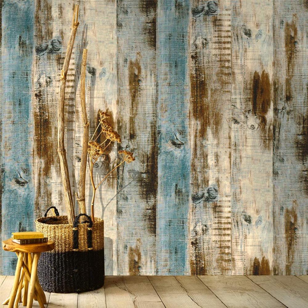 Luckyyj Schil En Stok Behang Houten Plank Faux Hout Behang