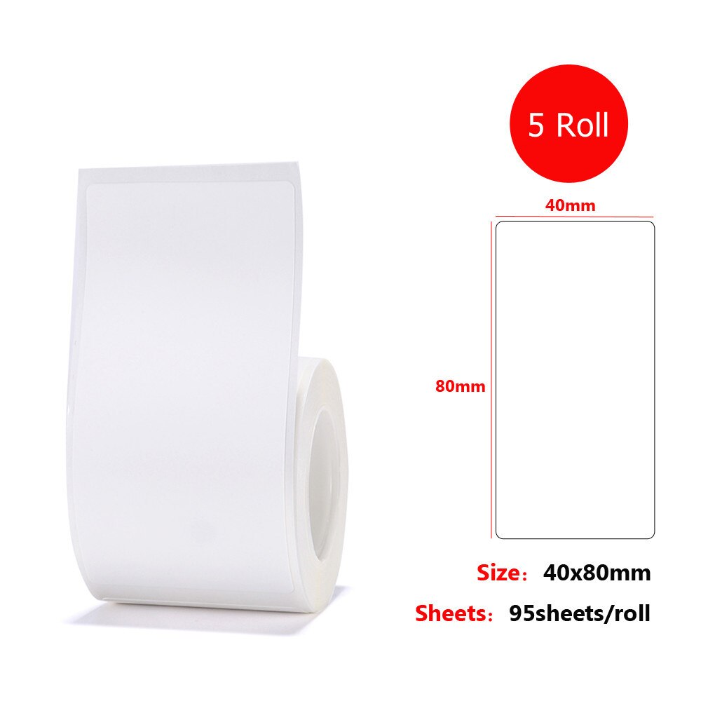 3 Roll Self-Adhesive Label Paper Multi-Purpose Printable Sticker Labels for Niimbot B3S/B11/B21 Thermal Printer Thermal Paper: 40x80 5 Roll