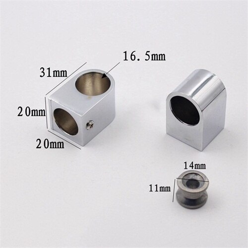 DRELD 2pcs Wardrobe Flange Seat 16/19mm Pipe Base Fixed Clamp Tube Socket Curtain Rod Closet Hanger Bracket Furniture Hardware: A