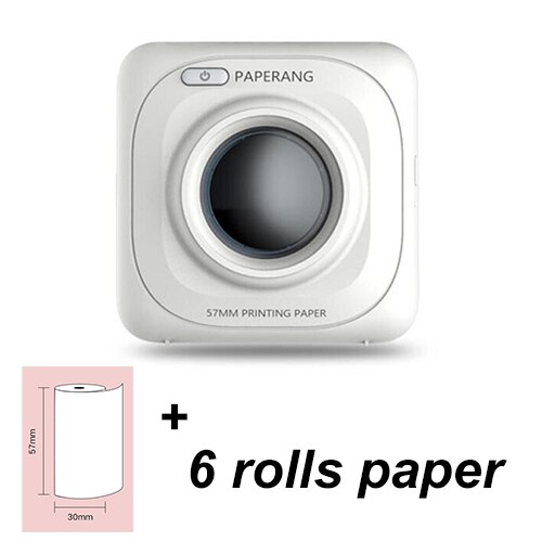 PAPERANG-imprimante thermique Portable de photos P1 Bluetooth, sans fil, pour téléphone Portable android et ios: Printe 6 paper white