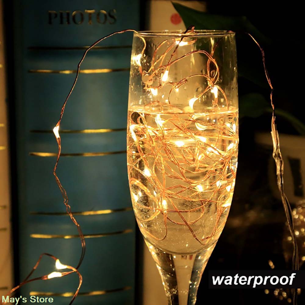 Led Strings light 2M 20LED String battery Lights LED Transparent Copper Wire for Party Christmas Wedding Decoration