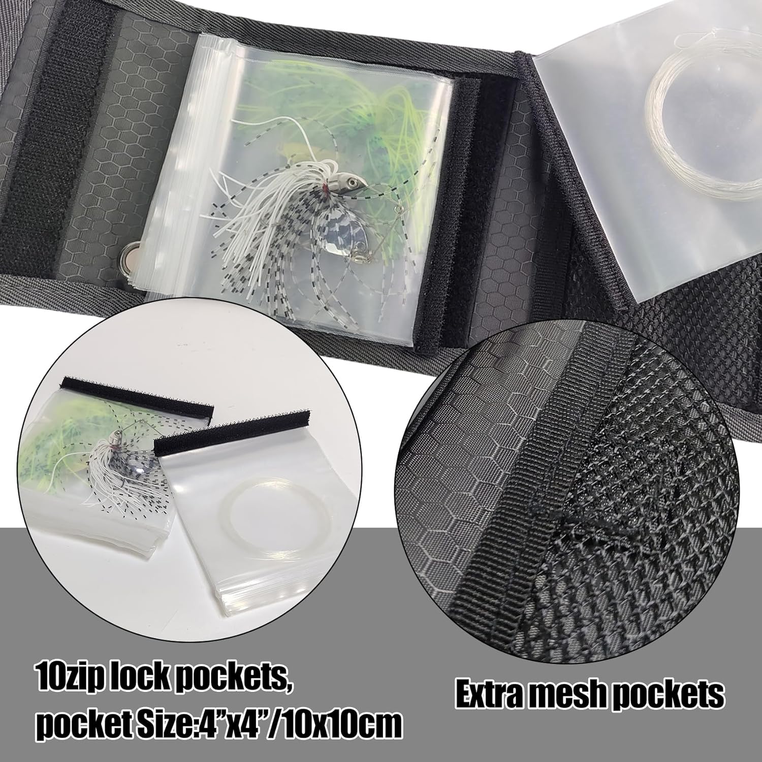 Aventik 10 Pockets Fishing Tackle Binder Fly Fishing Leader Tippet Line Wallet Leader Case Tippet Storage Fly Fishing Packet