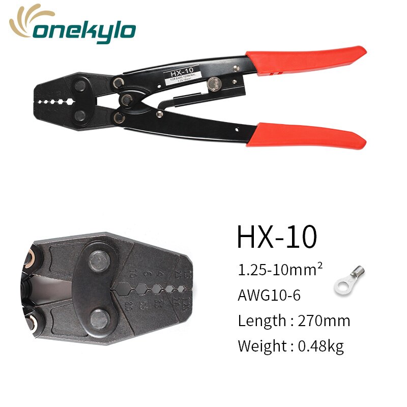 Japanese Crimping Pliers Cable Lug Crimper Tool Bare Terminal Wire Plier Cutter 0.5-38mm2 Crimping tools pliers: HX-10