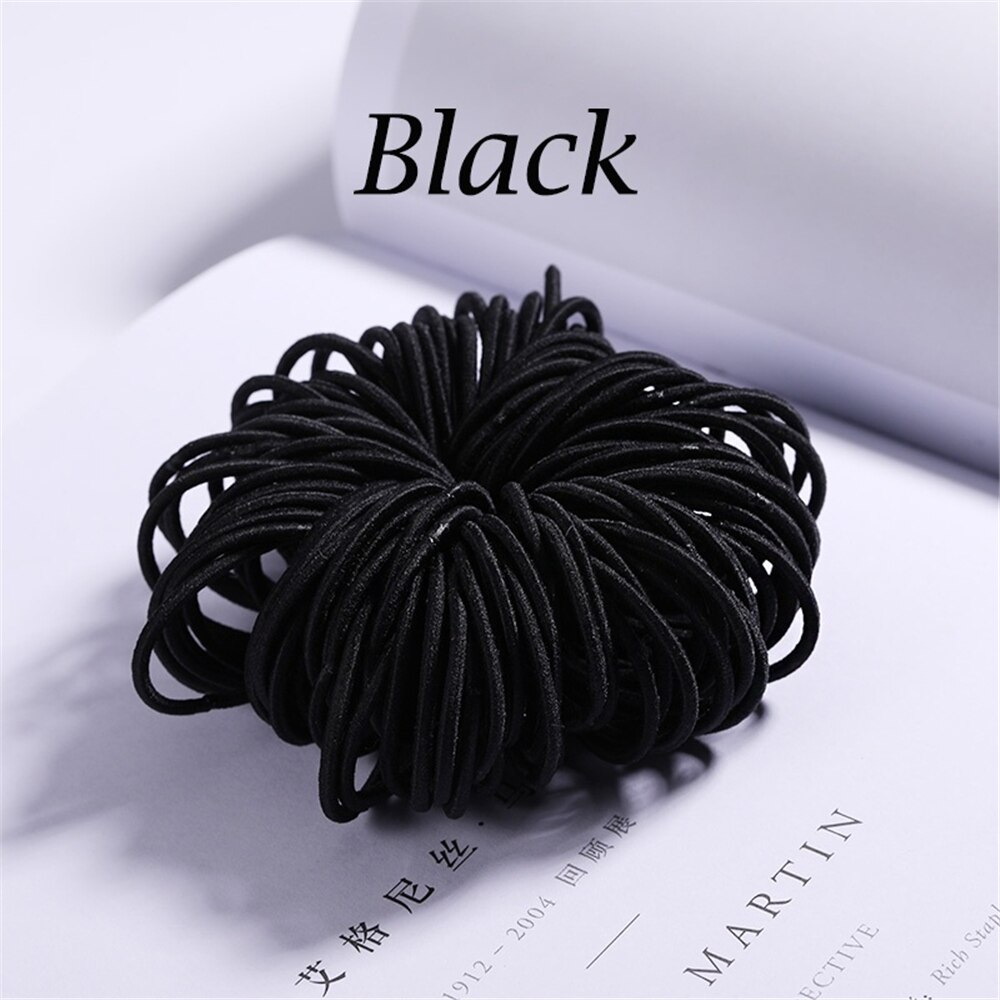 100 stks/partij Meisjes Snoep Kleuren Nylon 3CM Elastiekjes Kinderen Veilig Elastische Haarbanden Paardenstaart Houder Kids Haar Accessoires