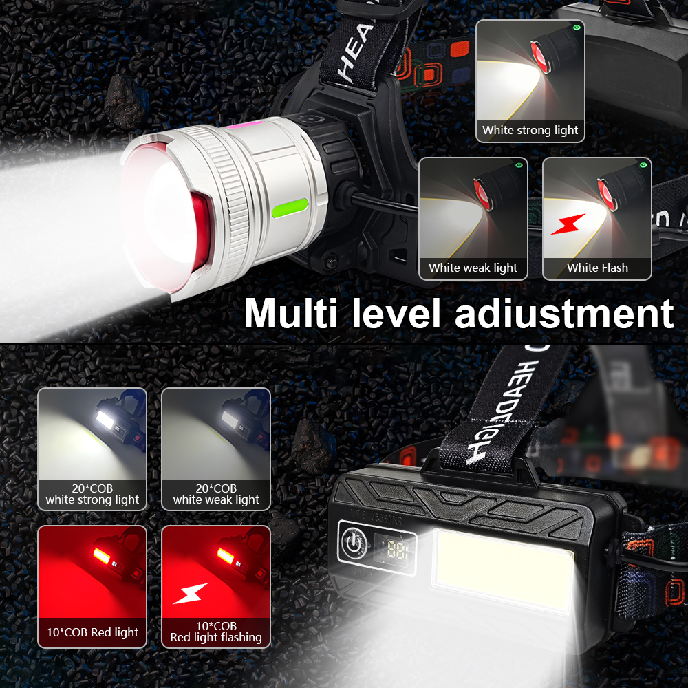 300000lm højtydende sensorer pandelamper bærbar genopladelig pandelampe led-hovedlommelygte 18650 batterier pandelampe camping vandreture