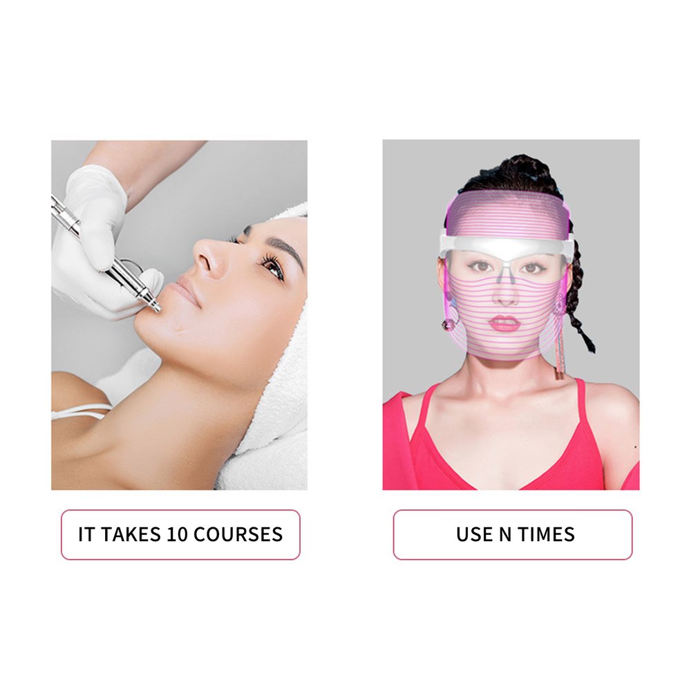 LED Face Mask Light Therapy 7 Colors Light Therapy Facial Photon Beauty Device For Facial Rejuvenation Wrinkles Reduction