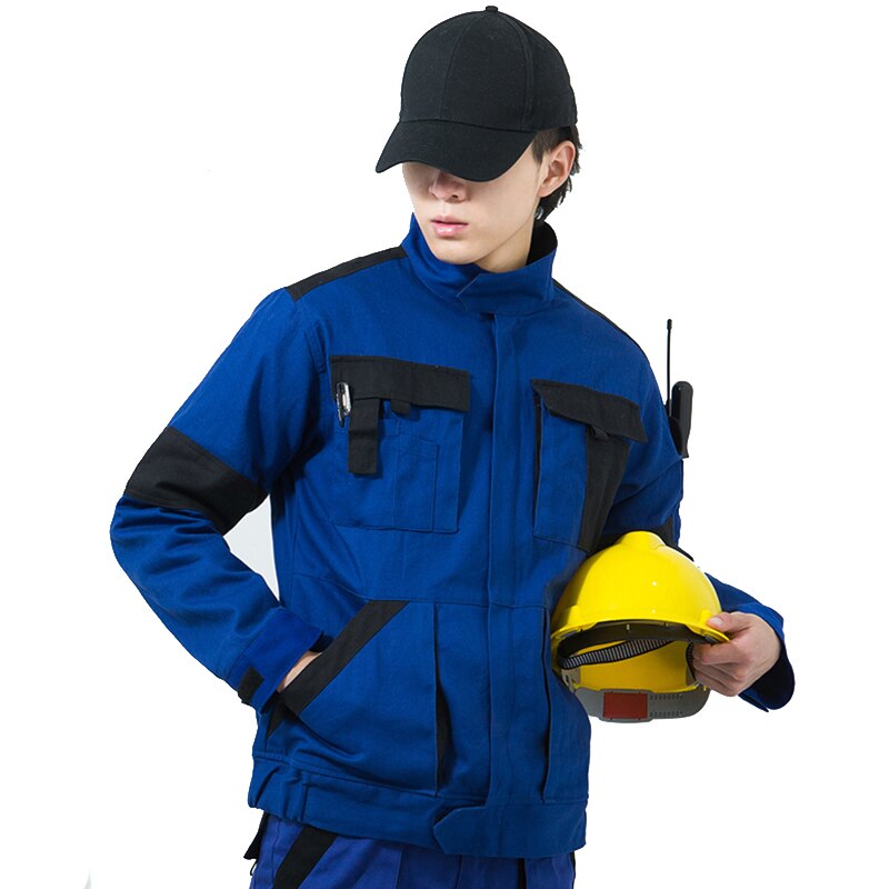 Outdoor Labor Kleding Katoen Heren Werkkleding Slijtvaste Lassen Jas Two Tone Met Multi Zakken