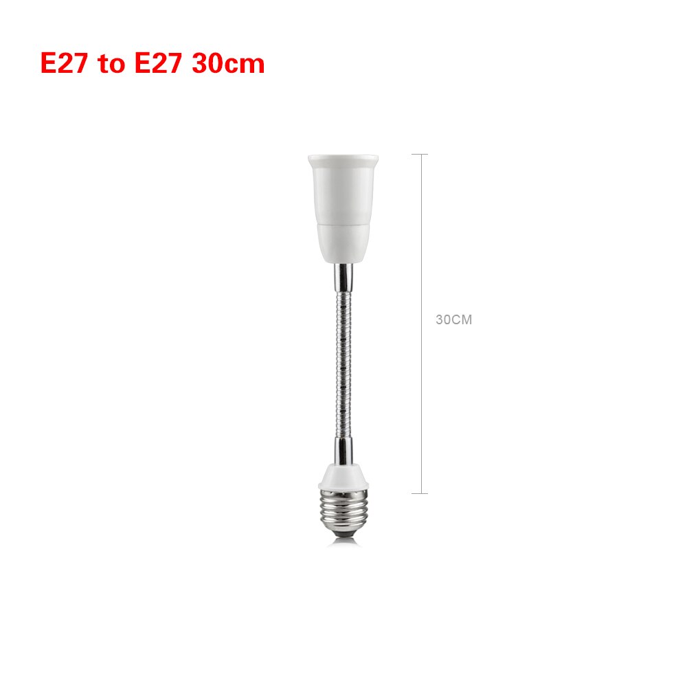 E27 til e27 ledet lampe sokkel 16cm 20cm 30cm 35cm 50cm 60cm fleksibel skjøteledning  e27 fatninger pære montering belysning holder forlenger: 30cm