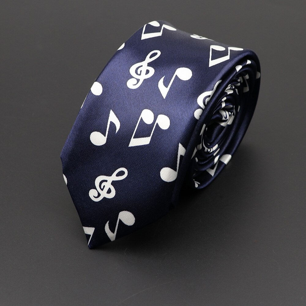Corbata musical clásica de para hombre, Festival de vacaciones, estampado de Piano, guitarra, cara sonriente, poliéster, 5cm de ancho, corbata negra con: Oro