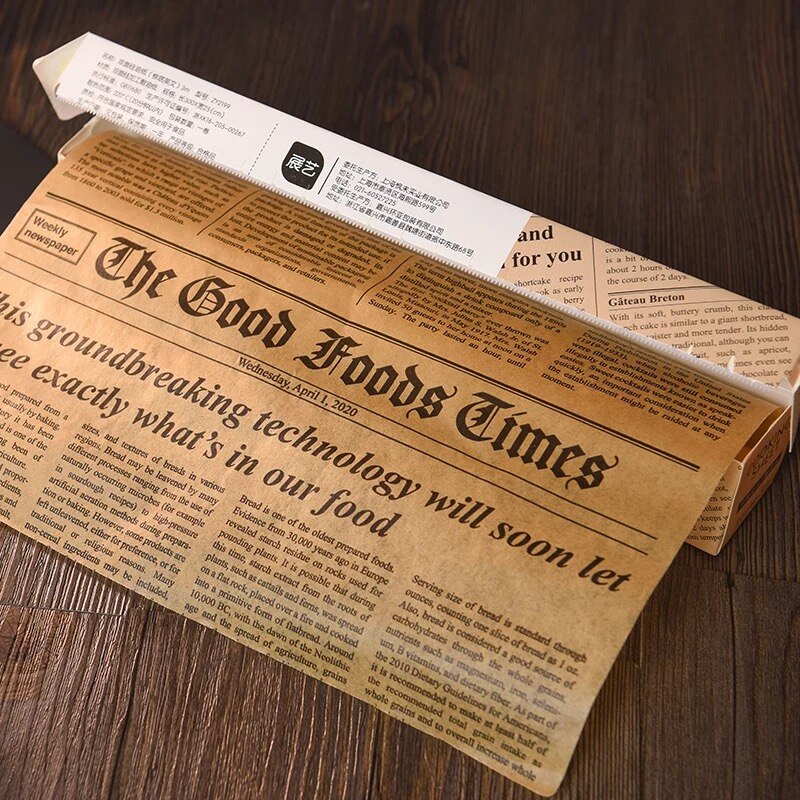Parchment Paper Baking Tools Food Grade Grease Paper Bread Burger Sandwich Fries Wrappers Cookie Oilpaper 3/5 Meters: 30cmx5m brown