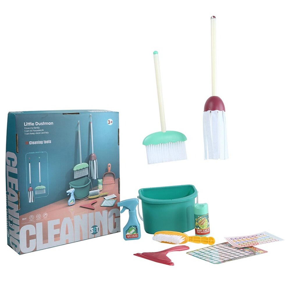 Maison de jeu de Simulation éducative pour enfants, jouet garçon et fille, outil de nettoyage d&#39;entraînement, ensemble de choses pour le nettoyage