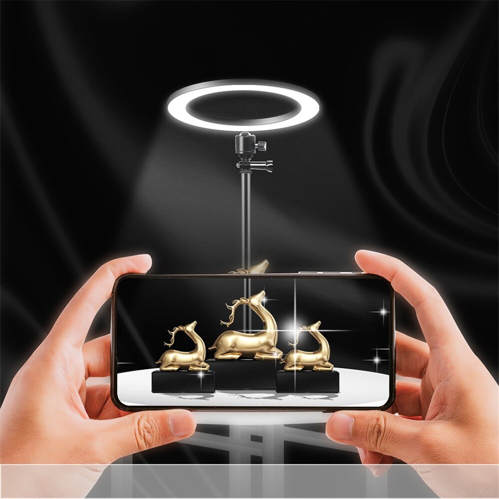 5 in 1 LED Ring Light Set 20cm Dimmable USB Lamp For Photo Video Studio Makeup Telescopic Tripod Selfie Stand