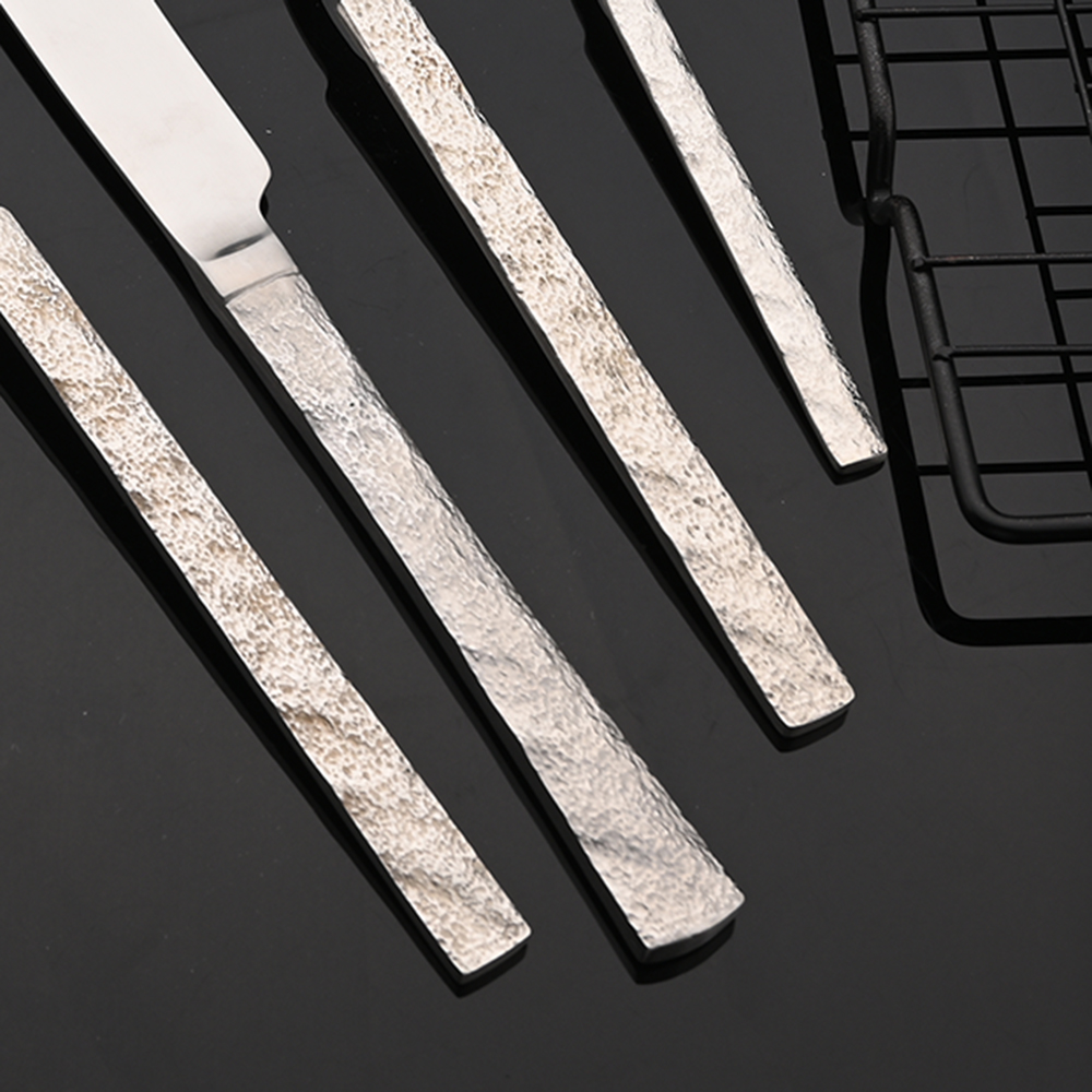 Silver Matte Flatware Cutlery Set Silver Dinner Set Classic Restaurant 304 Stainless Steel Kitchen Wedding Dinnerware Tableware
