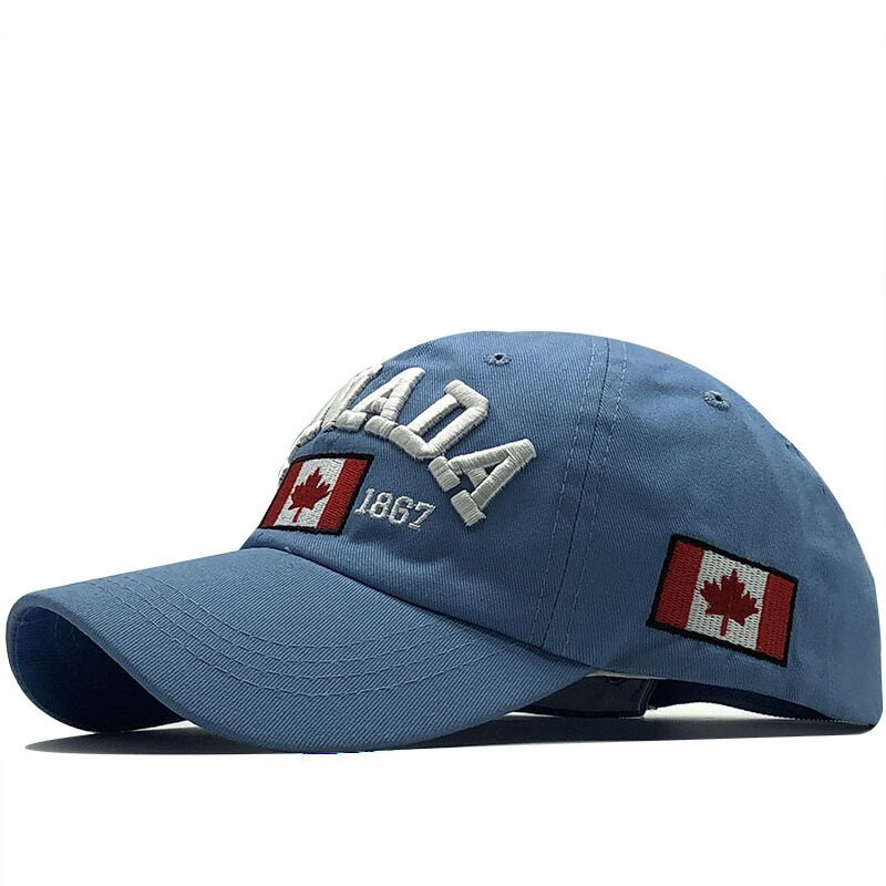 Mænds baseball kasket til kvinder snapback hat canada broderi benkasket gorras casual casquette mænd baseball hat  b032: Blå