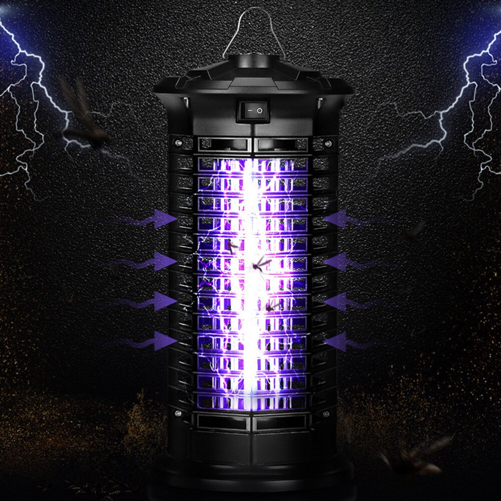 Insecticida fotocatalítico LED para exteriores, repelente de mosquitos eléctrico para jardín, con enchufe estadounidense, color negro